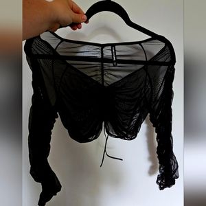 Torrid sheer mesh whimsigoth Y2K crop top, size 0